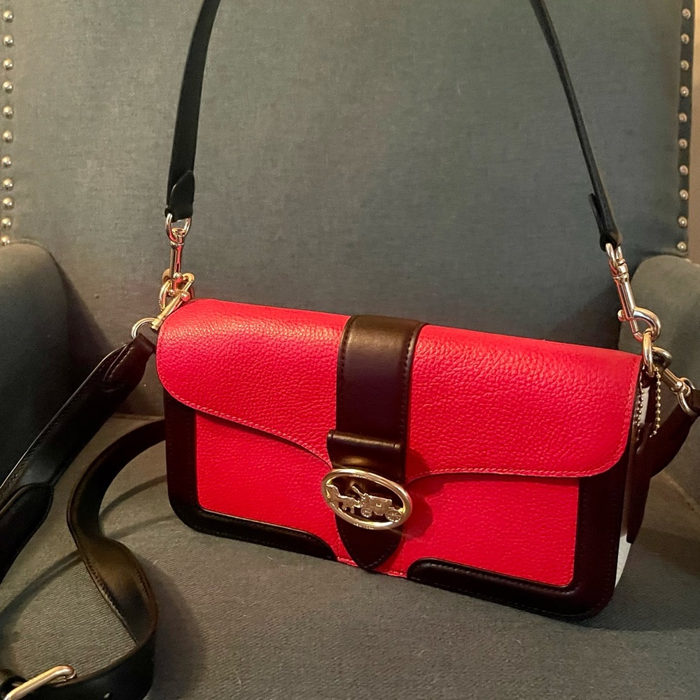 New Authentic Coach Heritage Horse & Carriage Kate Pebble Leather Crossbody Bag